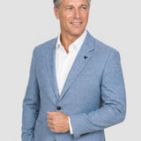 Sacou bărbăți cu croială slim fit albastru deschis