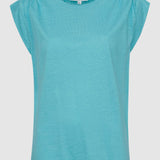 Tricou femei MDM bumbac elastic fără mâneci mint