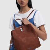Rucsac damă Desigual cu finisaj texturat maro