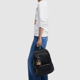 Rucsac damă Desigual cu finisaj neted negru