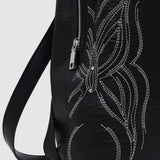Rucsac damă Desigual negru cu broderie decorativă