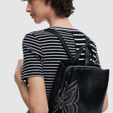 Rucsac damă Desigual negru cu broderie decorativă