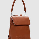 Rucsac damă Desigual structurat din piele ecologică caramel
