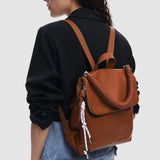 Rucsac damă Desigual structurat din piele ecologică caramel