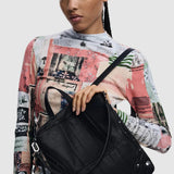 Rucsac damă Desigual structurat din piele ecologică, negru