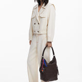 Rucsac damă Desigual cu compartimente multiple din piele ecologică, maro