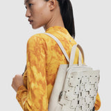 Rucsac damă Desigual cu compartimente multiple din piele ecologică, crem deschis