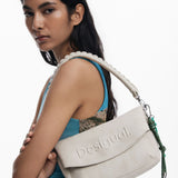 Poșetă damă Desigual cu textură structurată din piele ecologică, crem