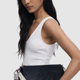 Poșetă damă Desigual structurat din piele ecologică, negru