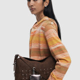 Poșetă damă Desigual cu structură rigidă din piele ecologică, maro