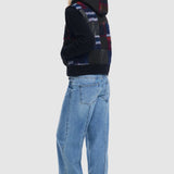 Jachetă damă Desigual cu glugă și design patchwork, negru mix