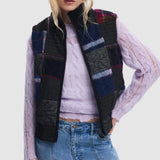 Jachetă damă Desigual cu glugă și design patchwork, negru mix