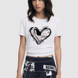 Tricou damă Desigual cu imprimeu inimă