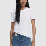 Tricou femei Desigual regular fit cu logo brodat