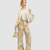 Pantaloni damă Cristina Barros lejeri cu imprimeu floral mix