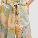 Pantaloni damă Cristina Barros lejeri cu imprimeu floral mix