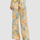 Pantaloni damă Cristina Barros lejeri cu imprimeu floral mix