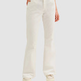 Pantaloni damă Cristina Barros slim fit din bumbac, alb
