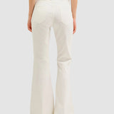 Pantaloni damă Cristina Barros slim fit din bumbac, alb