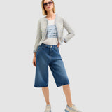 Tricou oversize pentru femei cu aplicație brodată și paiete Alb | Cristina Barros