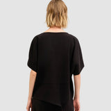 Tricou femei Cristina Barros oversized cu imprimeu grafic alb-negru