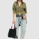 Rucsac femei Desigual negru cu bretele decorative și charm inimă