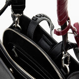 Rucsac femei Desigual negru cu bretele decorative și charm inimă