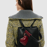 Rucsac femei Desigual negru cu bretele decorative și charm inimă