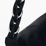 Geantă umăr femei Desigual neagră cu imprimeu floral reliefat