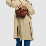 Rucsac femei Desigual caramel cu emboss floral și buzunare