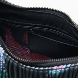 Geantă femei Desigual texturat cu imprimeu floral și mâner împletit