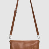 Geantă femei Desigual caramel cu emboss floral și curea noduri