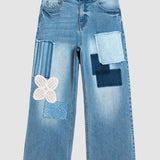 Pantaloni denim damă Desigual straight fit, Blue