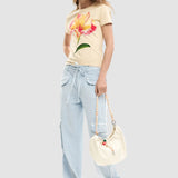 Tricou femei Desigual cu imprimeu floral bej și negru