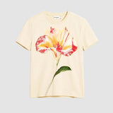 Tricou femei Desigual cu imprimeu floral bej și negru