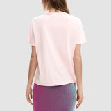 Tricou femei Desigual roz cu imprimeu floral artistic