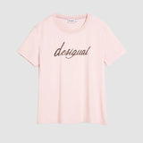 Tricou femei Desigual roz cu imprimeu floral artistic
