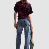 Tricou femei Desigual negru cu imprimeu artistic mix