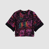 Tricou femei Desigual negru cu imprimeu artistic mix