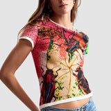 Tricou femei Desigual multicolor cu imprimeu floral