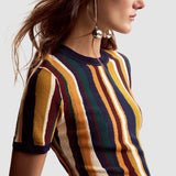 Tricou femei Desigual multicolor cu model texturat