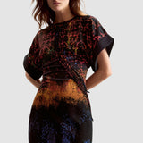 Rochie femei Desigual multicoloră cu imprimeu grafic