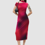 Rochie femei Desigual roz cu imprimeu artistic
