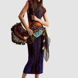 Rochie femei Desigual mulată cu imprimeu gradient multicolor