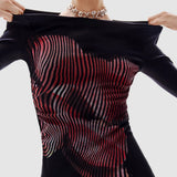 Rochie midi femei Desigual cu imprimeu grafic abstract negru