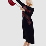 Rochie midi femei Desigual cu imprimeu grafic abstract negru