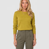 Pulover damă din tricot cu fir Lurex, culoare fistic