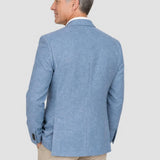 Sacou bărbăți cu croială slim fit albastru deschis