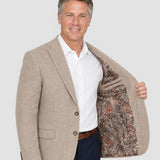 Sacou bărbați slim fit texturat bej