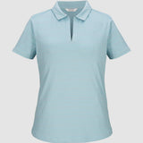 Tricou polo damă Killtec albastru deschis cu guler și textură fină
